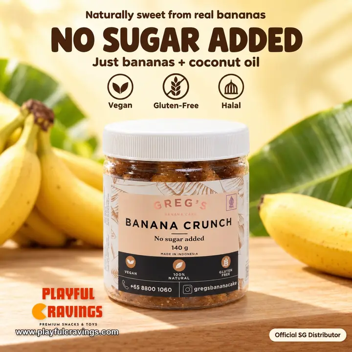 Greg's Banana Crunch Clear Jar (140g)